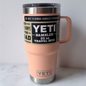 YETI Peach Travel Mug with Lid